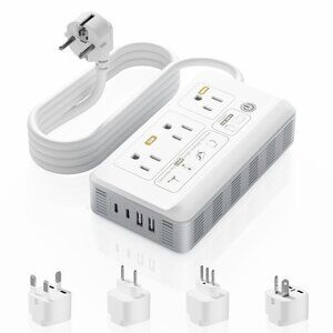 Mapambo 2000W Voltage Converter US to Europe 7 in 1 Converter for European Trave